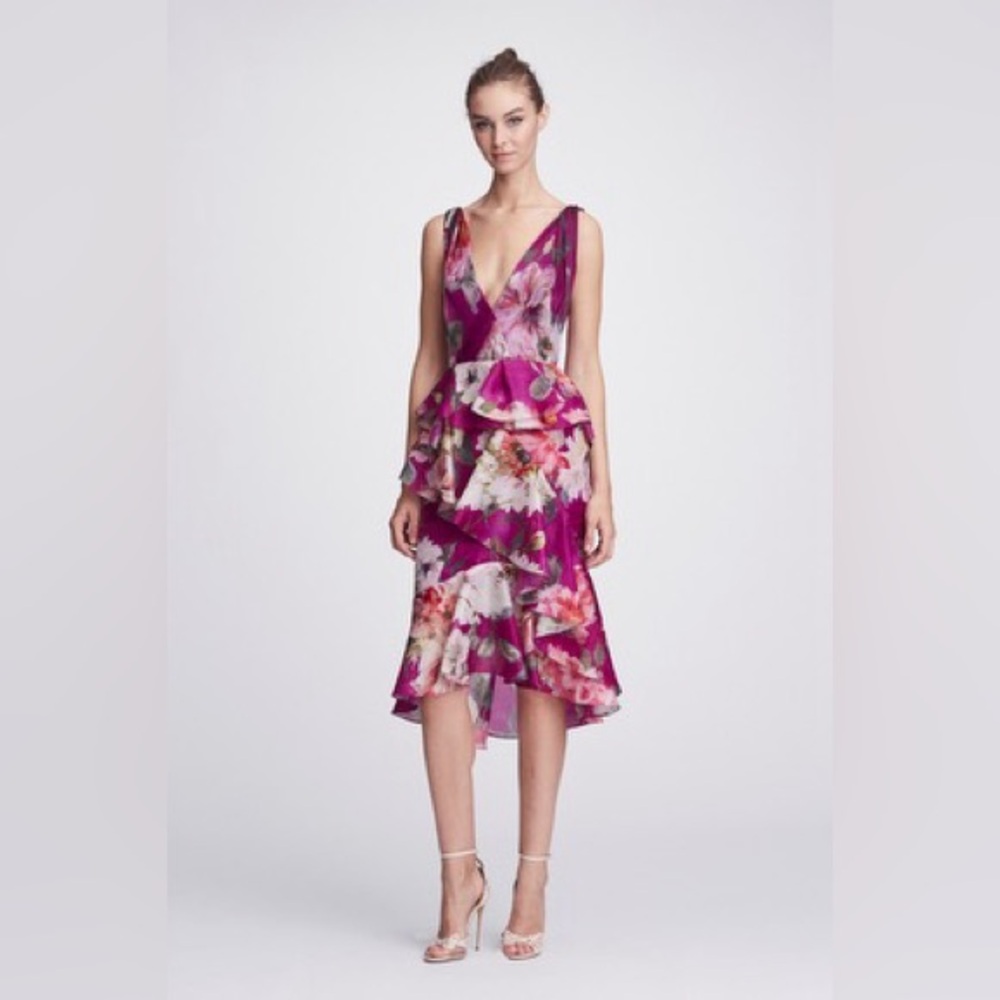 Marchesa tiered cocktail dress